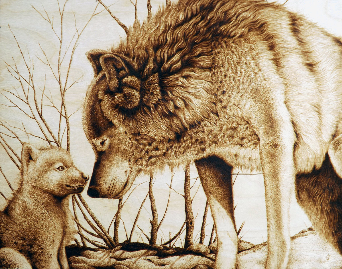 Snow day with mom Cara Jordan Woodburning