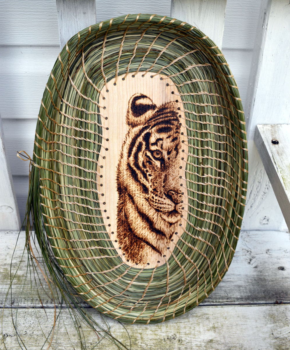 Tiger Grass Basket WIP (1)